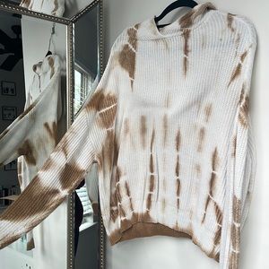 Tie dye crochet knit hoodie